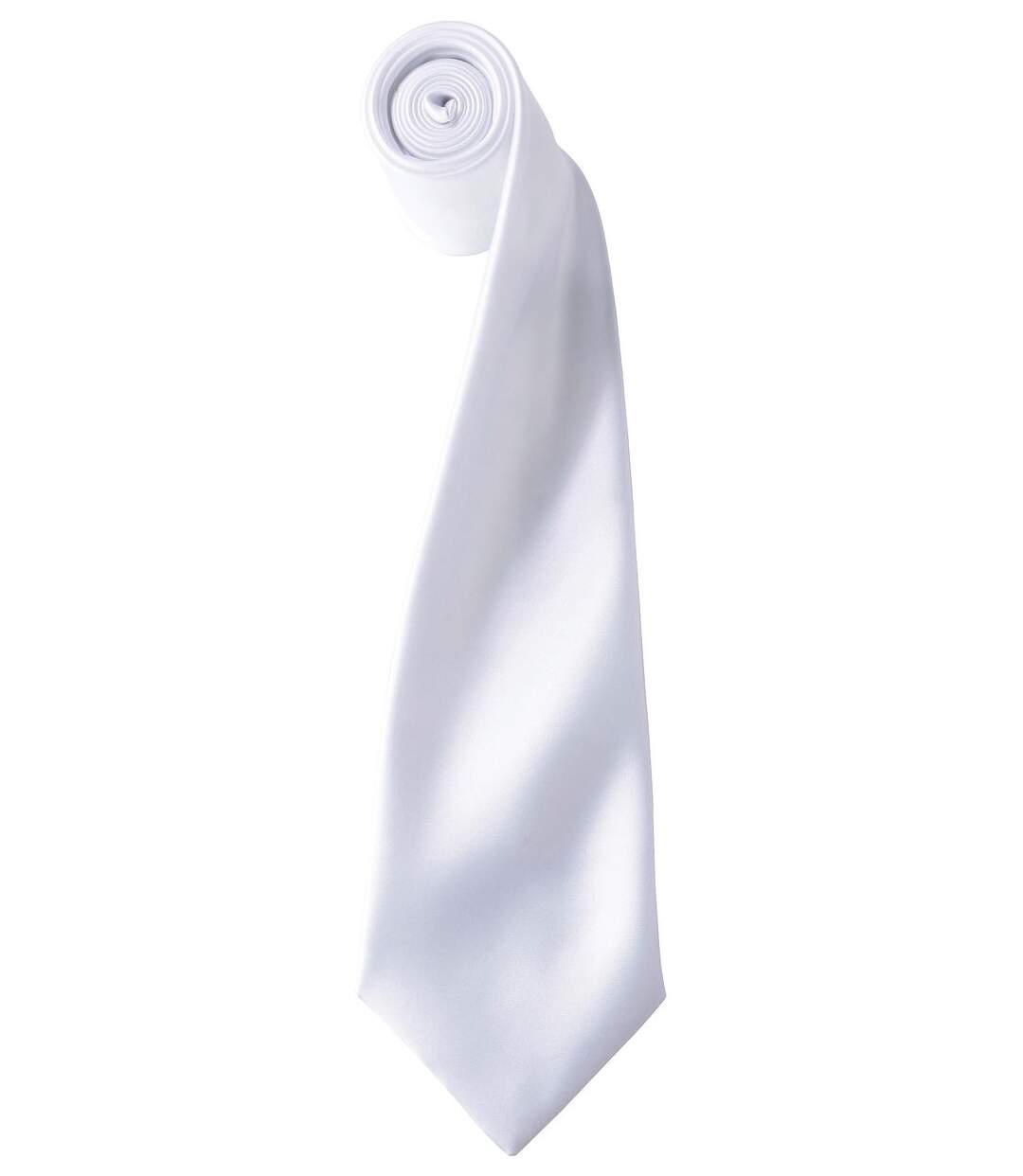 Cravate satin unie - PR750 - blanc-1