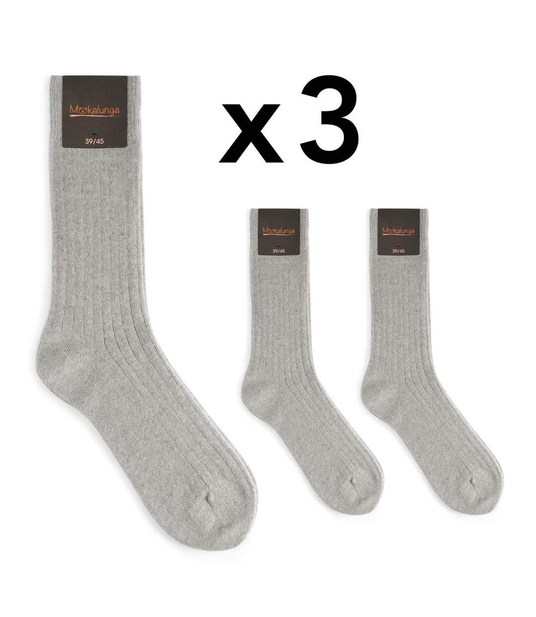 Chaussettes homme Mokalunga  (Lot de 3 paires) - Fabriqué en UE