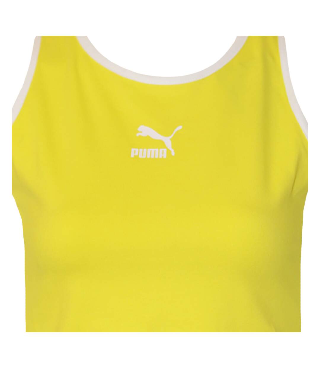 Womens/ladies classics cropped tank blazing yellow Puma-2