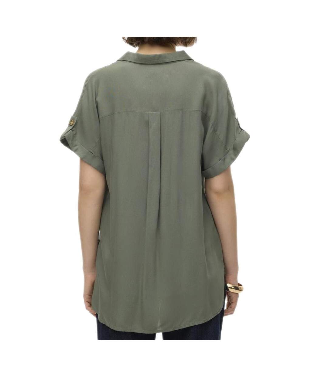 Chemise verte femme vero moda bumpy-2