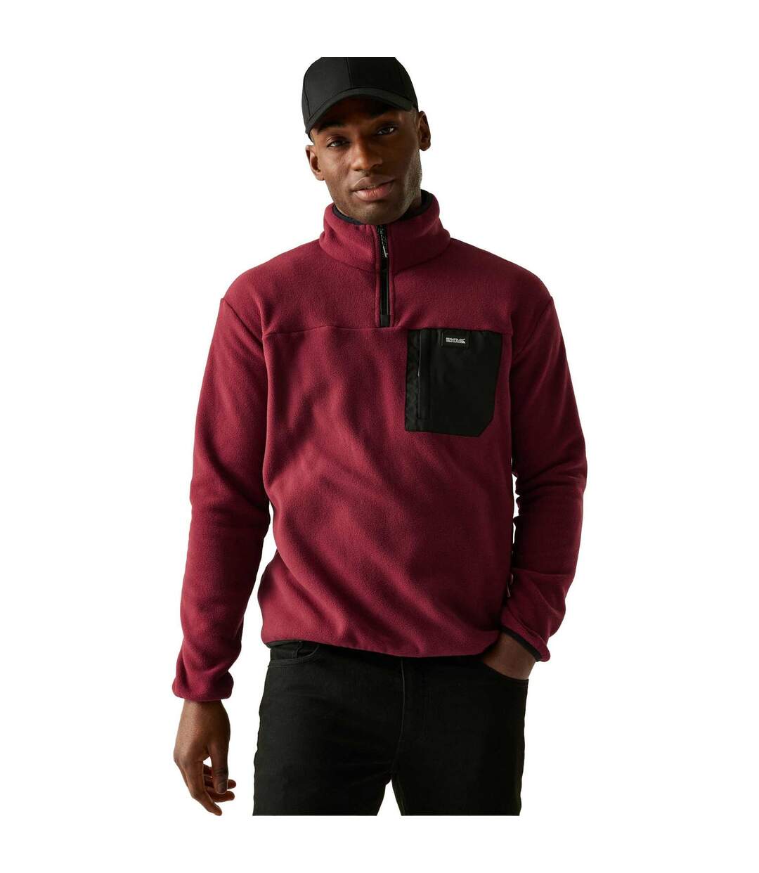 Mens Frankie Half Zip Fleece Top Dark Maroon Regatta-1
