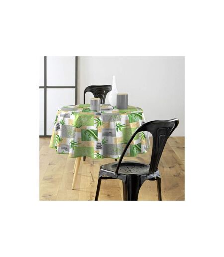Nappe Toile Cirée Ronde Imprimé Almeria 160cm Vert