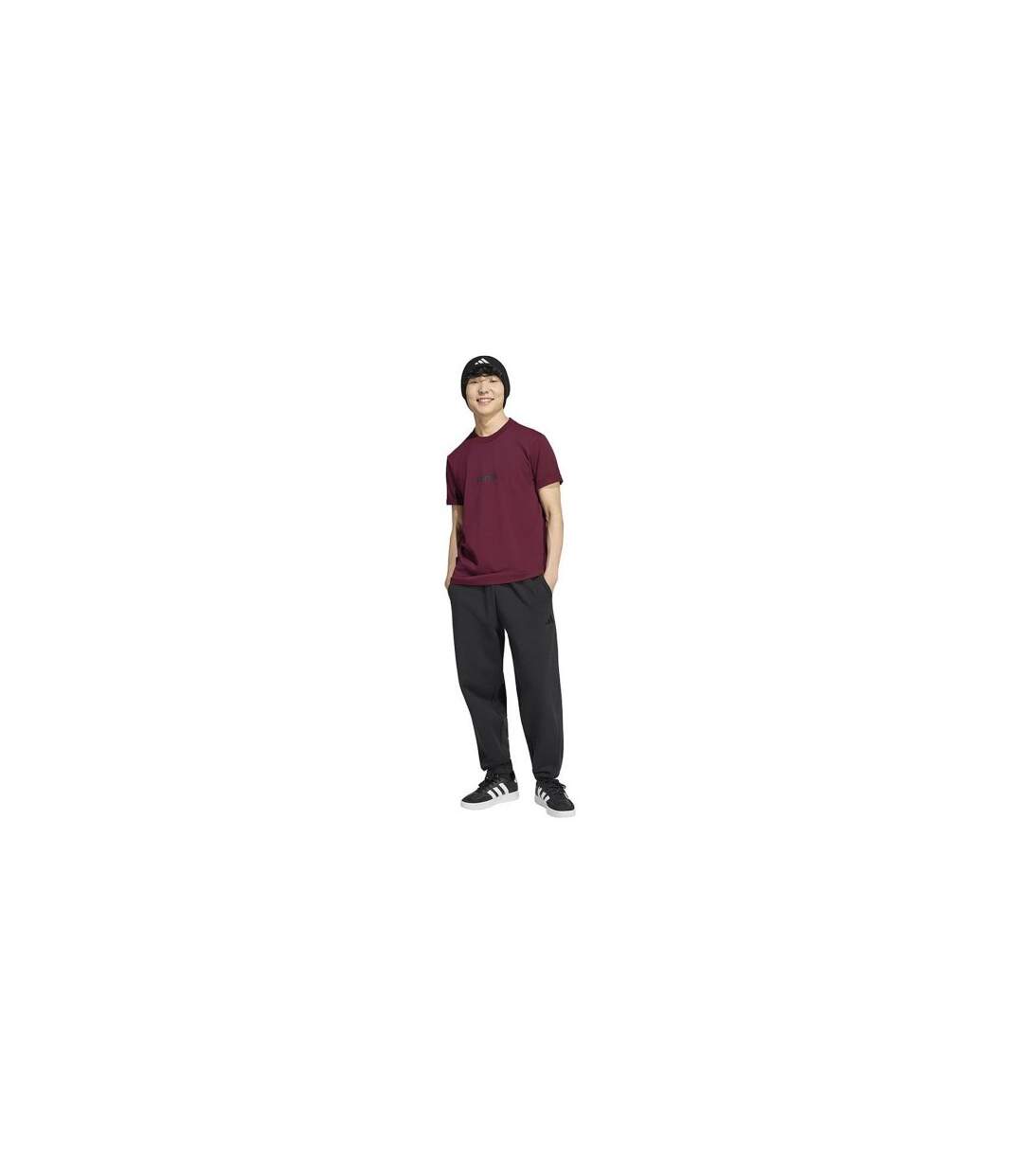 T-shirt Motif/style Linéaire Homme Bordeaux Foncé Adidas-1