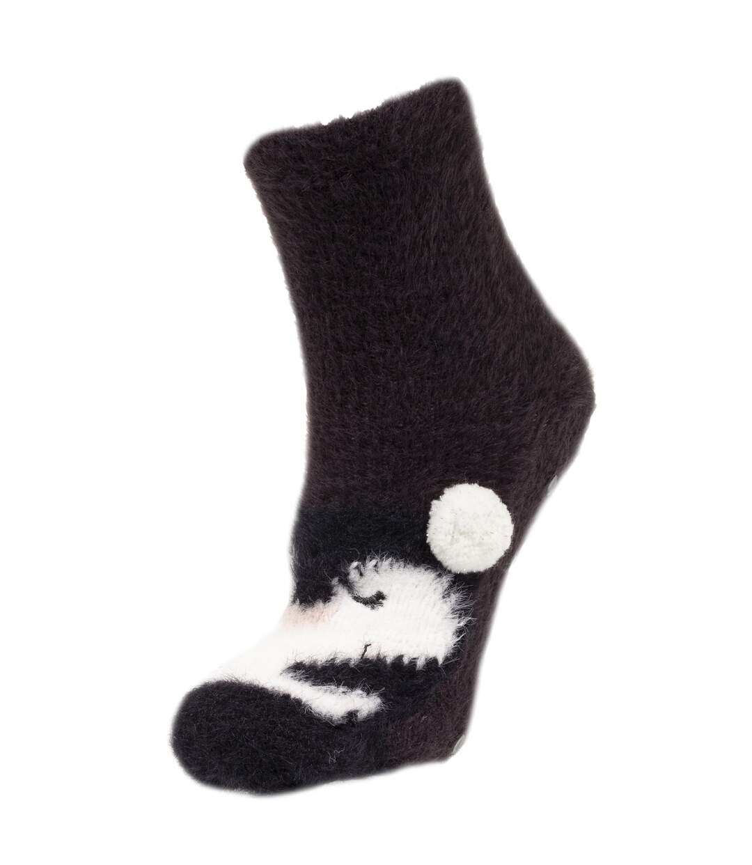 Isotoner Chaussettes d'intérieur femme maille peluche détail pingouin