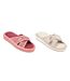 OZABI-Pantoufle Mule Femme Pack 2 Paires Sangles Croisees Imprimees-1