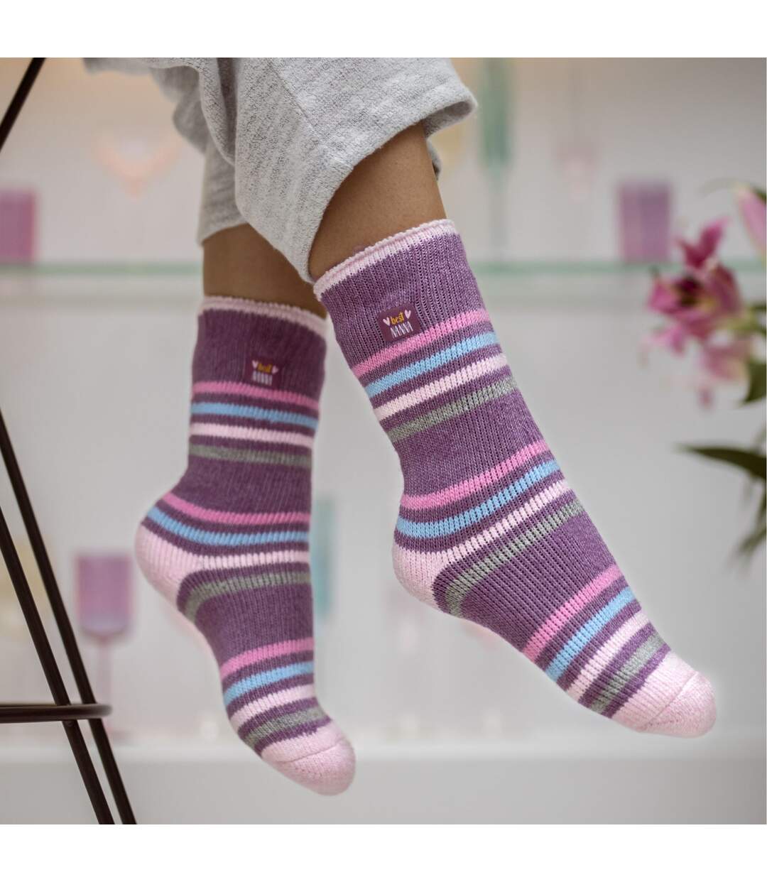 Ladies Warm Fleece Lined Fluffy Thermal Socks for Mum & Grandma-3