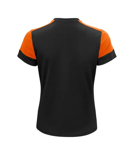 T-shirt Femme Noir Orange Printer PRIME