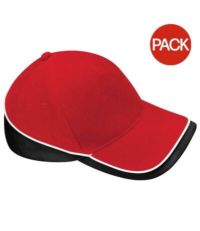 Lot de 2  casquettes de sport adulte rouge classique Beechfiel