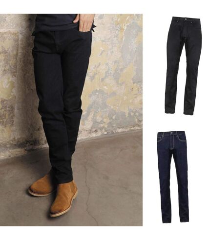 Lot 2 pantalons jean stretch confort homme - 03180 - noir et bleu denim
