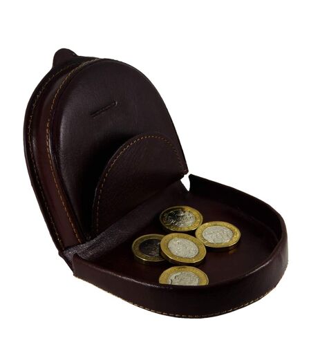 Mens Leather Coin Purse/Tray Wallet (Brown) (Small) - UTWA115