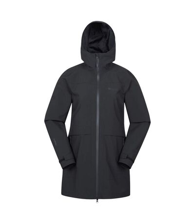 Womens/ladies april longline waterproof jacket black Mountain Warehouse
