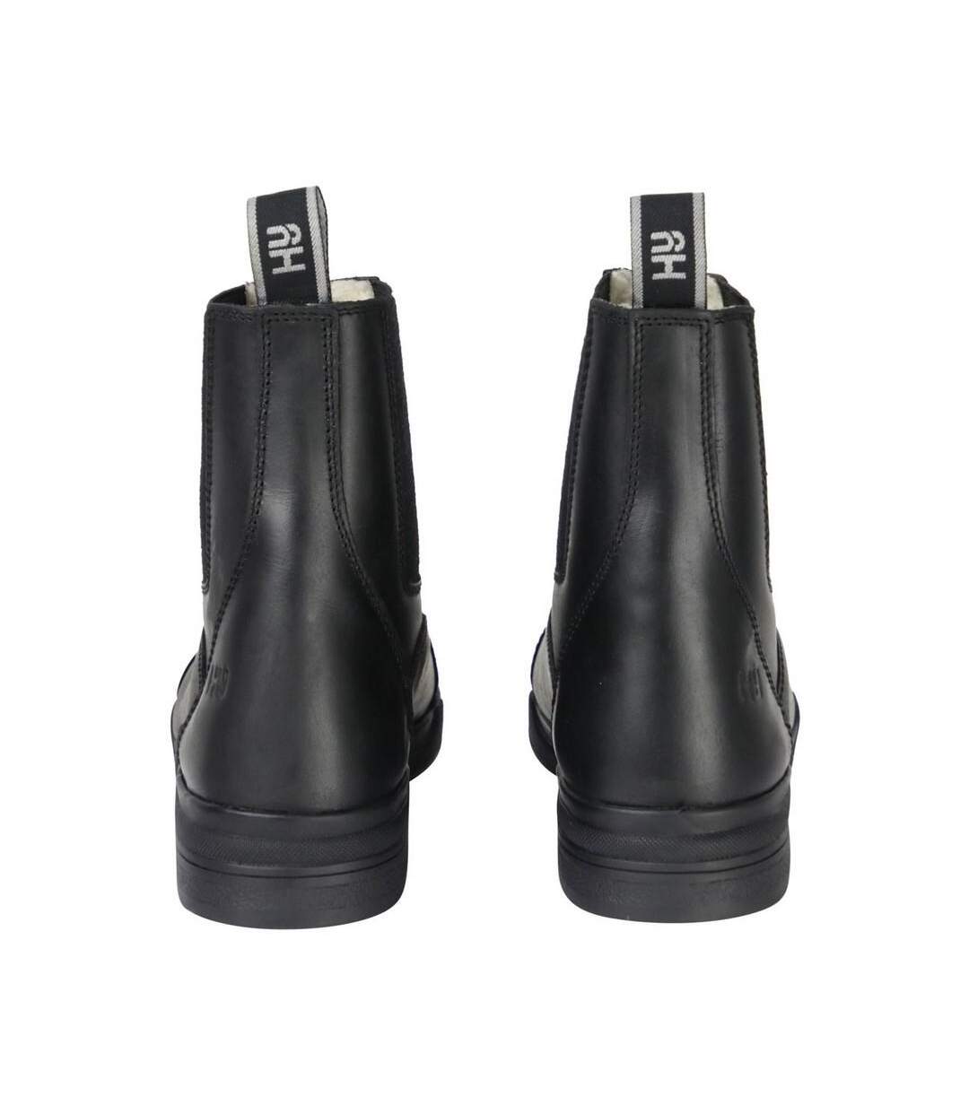 Unisex Adult Waxy Leather Jodhpur Boots Black HyLAND-2