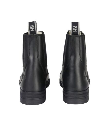 Unisex Adult Waxy Leather Jodhpur Boots Black HyLAND