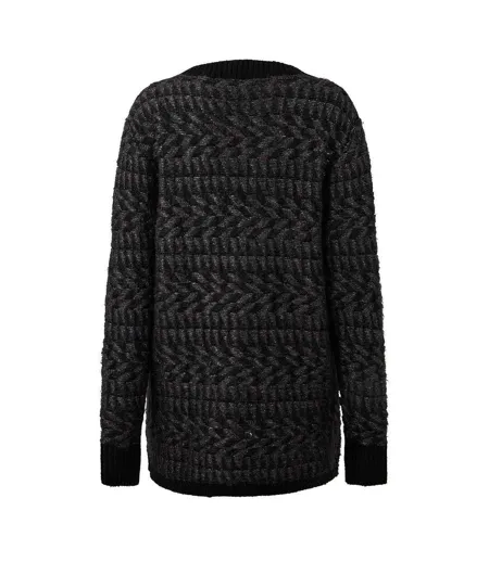 Womens/ladies Geometric Knitted Cardigan Metallic Multicoloured Biba