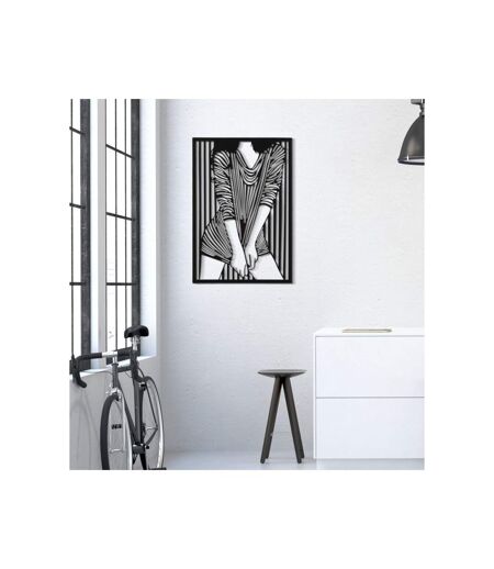 Décoration Murale Encadrée en Métal Fashion 60cm Noir