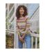 Womens/ladies Purl Striped Stitched Jumper Multicoloured WoolOvers-1
