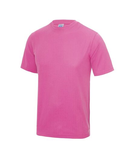 Just Cool Mens Performance Plain T-Shirt (Electric Pink)