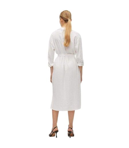 Robe Chemisier Mi-longue Linn Femme Blanc Neige Vero Moda
