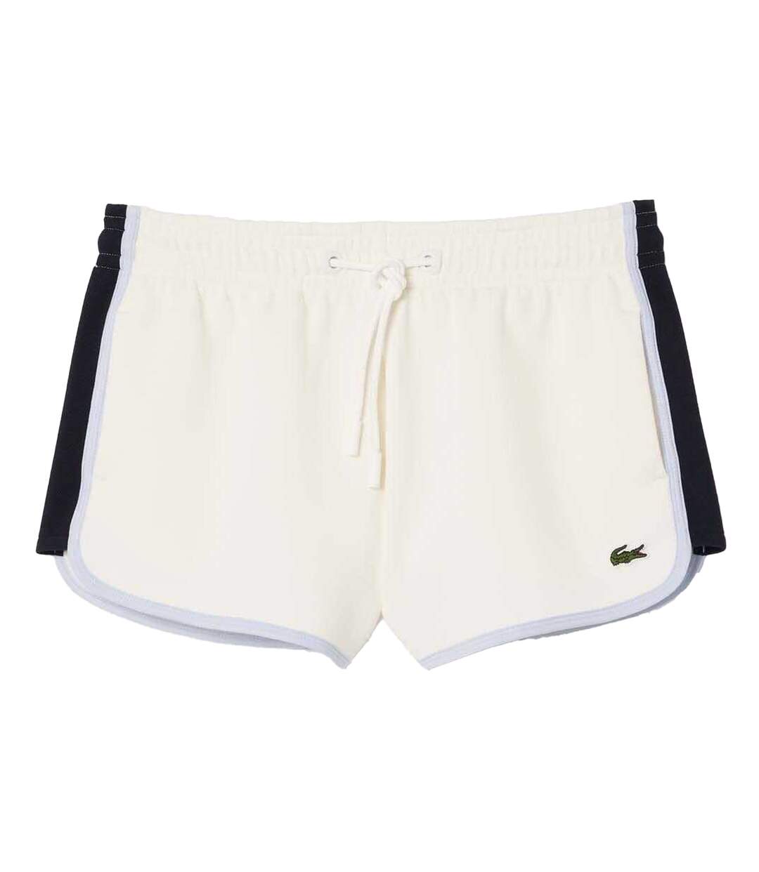 Womens/ladies Pique Contrast Panel Shorts Cream Lacoste-1