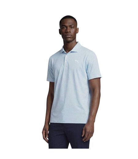Mens Cloudspun Polo Shirt White Blue Puma