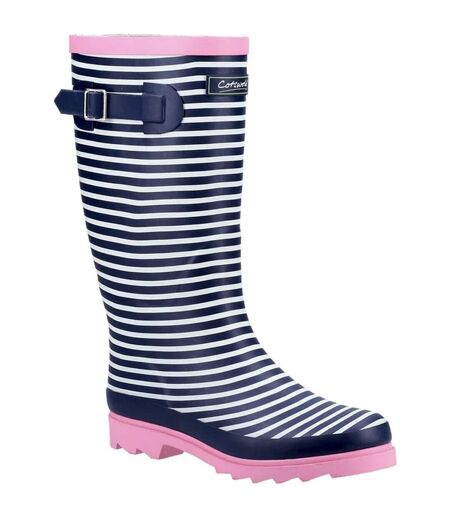 Bottes de pluie chilson femme bleu / blanc / rose Cotswold