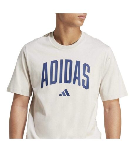 T-shirt Motif/style Logo Arqué Homme Blanc Cassé Adidas