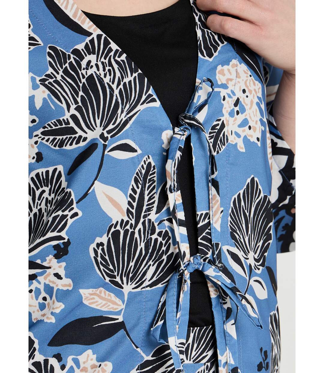 Tunique satinée, motif fleurs d'Orient-4