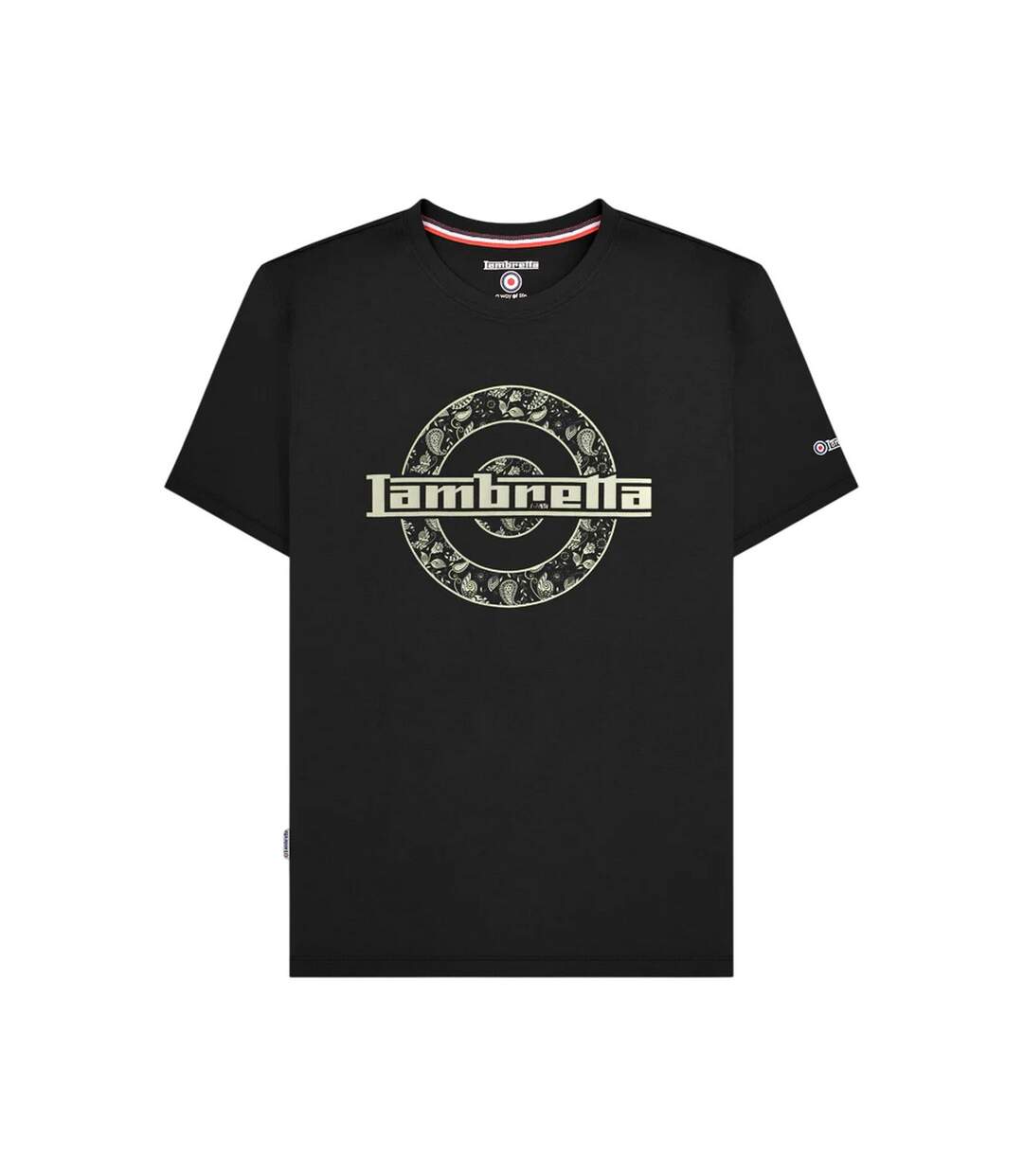 T-shirt Motif/style Cible À Motif Cachemire Homme Noir Lambretta-1