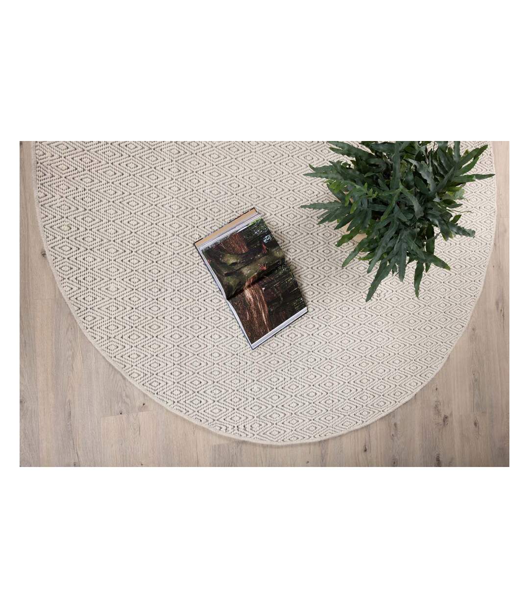 Tapis en polyester et laine beige Julana Diamètre 200 cm-2