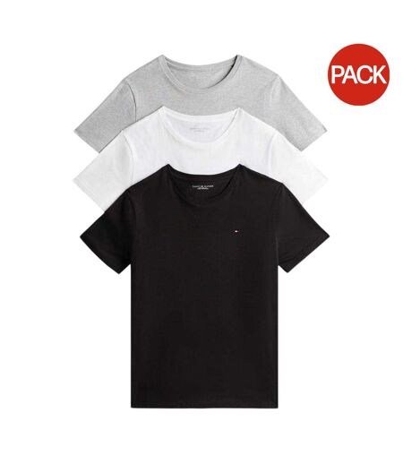 Pack Of 3  Mens Logo Cotton T-shirt  White Black Grey Tommy Hilfiger