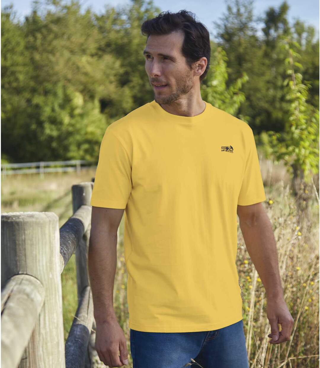 Pack of 4 Men's Casual T-Shirts - Blue Beige Yellow Khaki  Atlas For Men