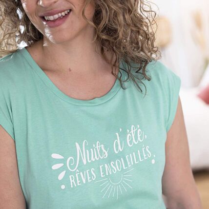 T-shirt de pyjama menthe