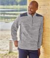 Men's Gray Knitted Funnel Neck Sweater Atlas For Men