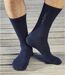 Pack of 4 Pairs of Men's Patterned Socks - Black Blue Grey