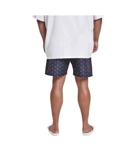 Short De Bain Motif/style Flamant Rose Homme Bleu Marine Rose Urban Classics