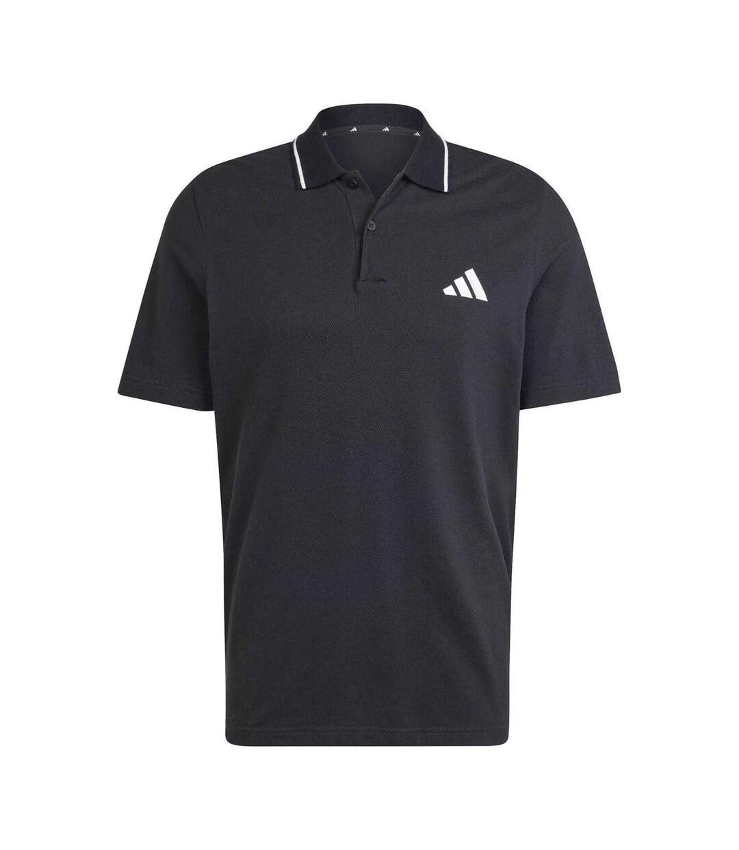Polo Motif/style 3 Rayures Homme Noir Blanc Adidas-2