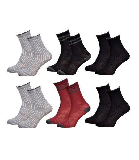 Chaussettes Femme Fantaisie Confort Coton Majoritaire - Pack de 6