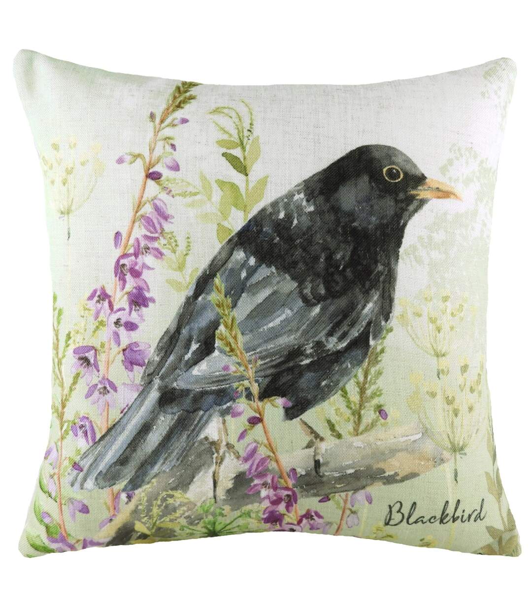 Blackbird cushion cover 43cm x 43cm multicoloured Evans Lichfield