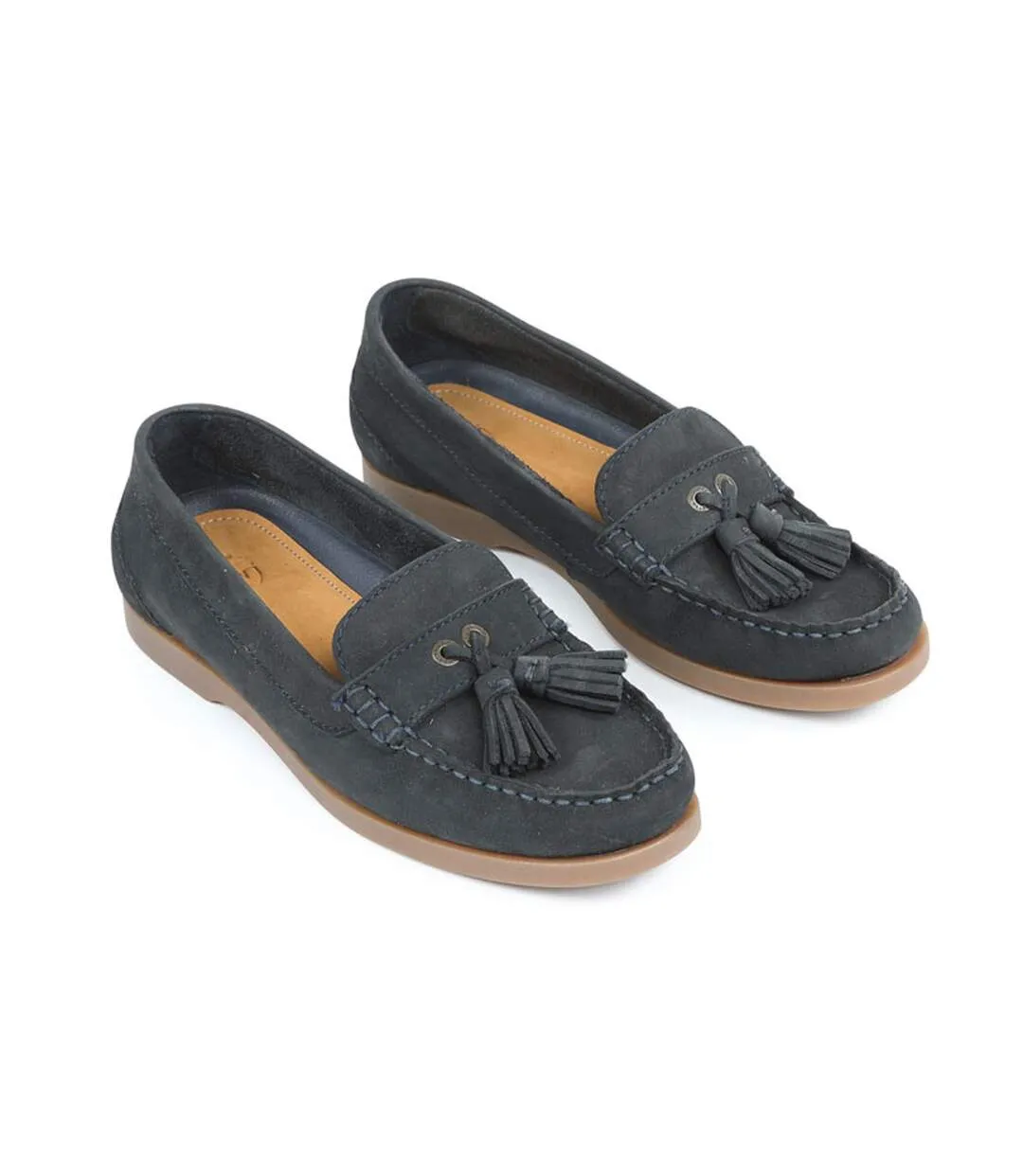 Womens/ladies Alita Leather Loafers Brown Moretta-1
