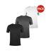 Lot De 3  T-shirts Homme Gris Chiné Charbon Chiné Noir Donnay-1
