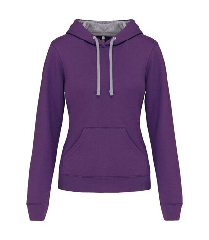 Sweat à capuche contrastée - Femme - K465 - violet et gris