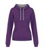 Sweat à capuche contrastée - Femme - K465 - violet et gris
