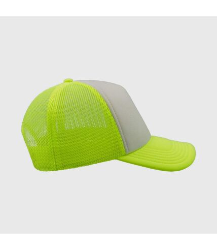 Casquette style trucker rapper mixte jaune fluo / blanc Atlantis