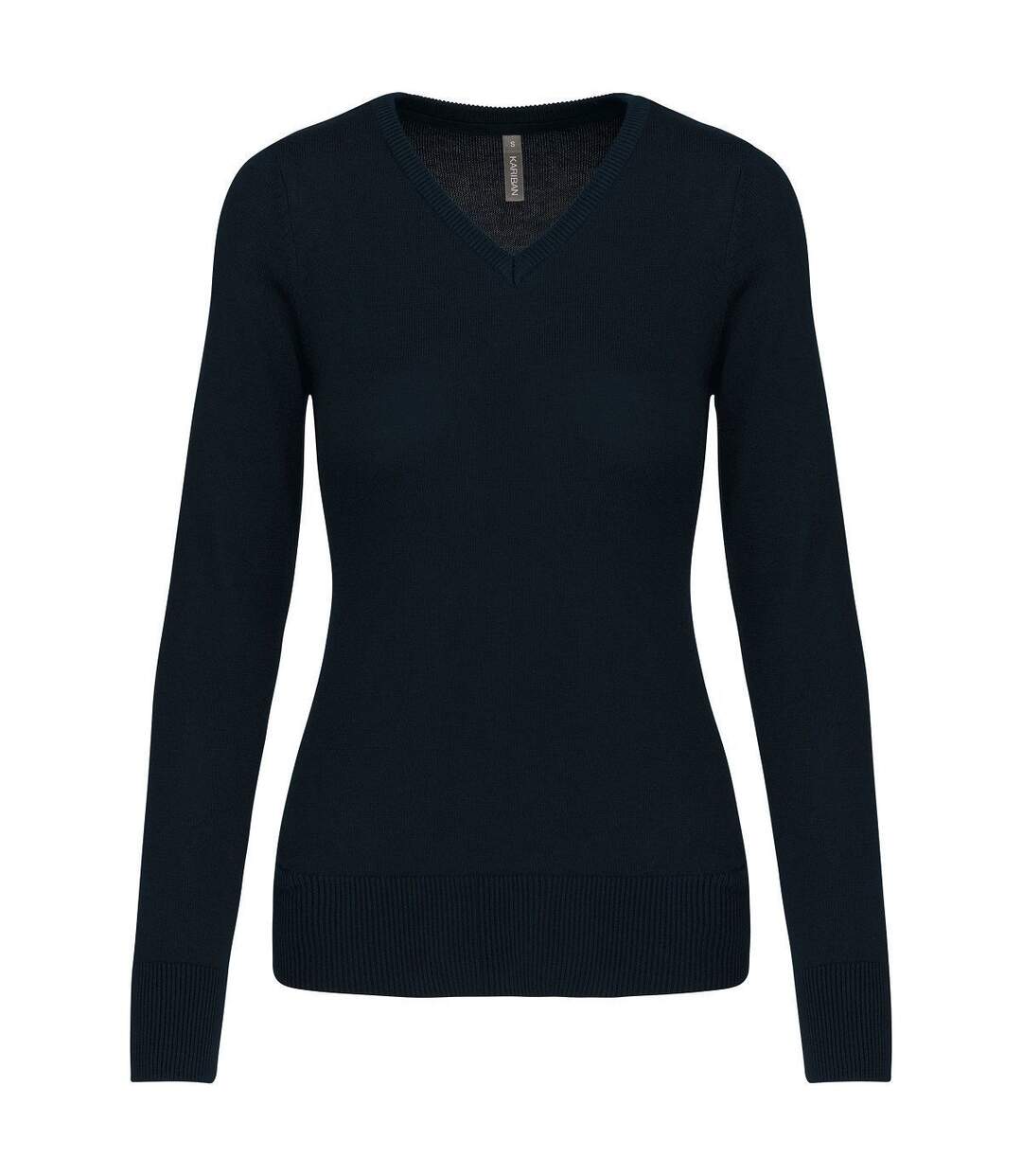 Pull col V femme - K966 - bleu marine