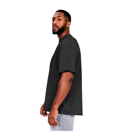 Casual Classics Mens Ringspun Cotton Extended Neckline Oversized T-Shirt (Black) - UTAB600