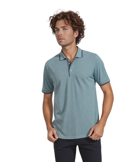 Polo homme manches courtes - Col boutonné - Couleur bleu ciel