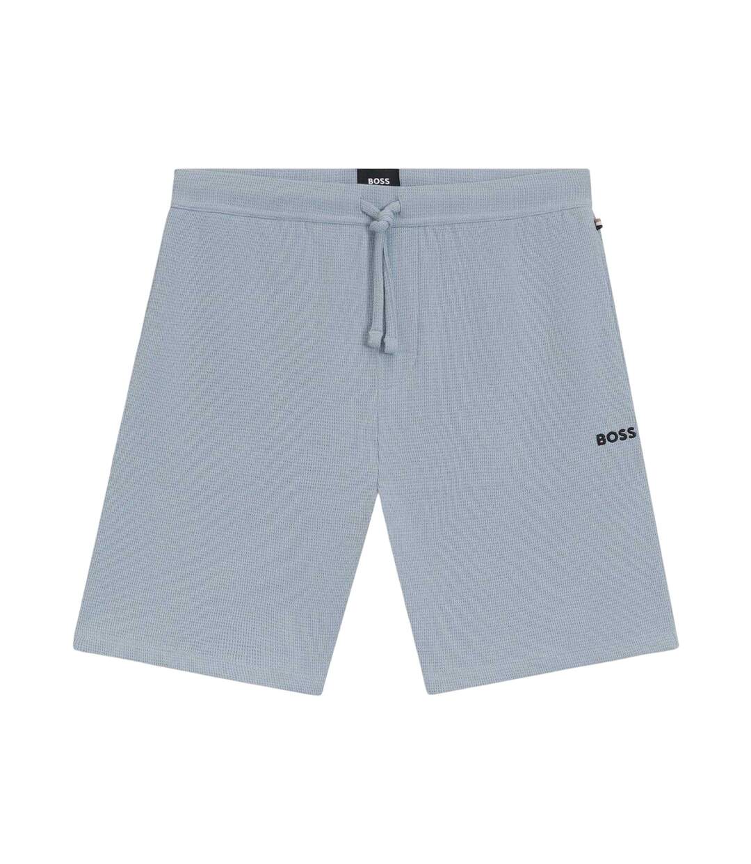 Mens Waffle Pyjama Shorts Blue Boss-2