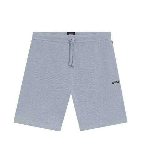 Mens Waffle Pyjama Shorts Blue Boss