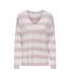 Pull rose à rayures femme only chianti - l-1