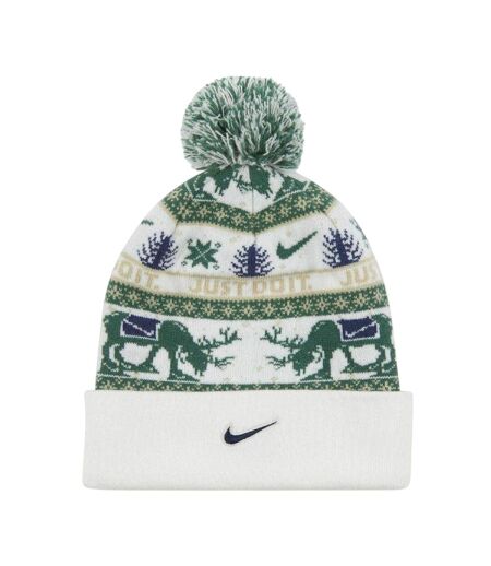 Peak Reindeer Bobble Hat White Fir Green Brown Nike